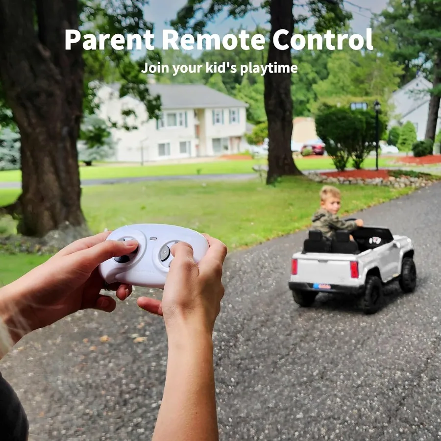 24V 10Ah 電動乗用玩具 大型四輪駆動 2人乗り電動SUV車 リモコン付き 4x200Wモーター搭載 - ホワイト