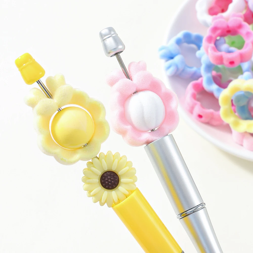 10 Stück Bunte Schleifenförmige Acrylperlen, Matt Gefrostet, Lose Perlen für DIY Schmuckherstellung, Armbänder, Bastelarbeiten – Detail 1