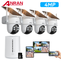 ANRAN 2K/4MP Solar Wireless Security Camera System Outdoor WiFi Surveillance Camera Kits Rechargeable Battery Solar Powered