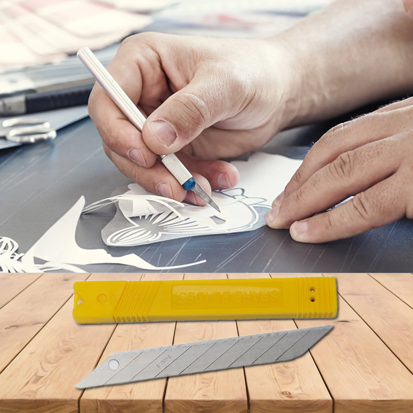 一般的なアートブレードの交換、30度のブレード、アートカッター、彫刻、カッティングペーパー、シャープ、トリミング、10個