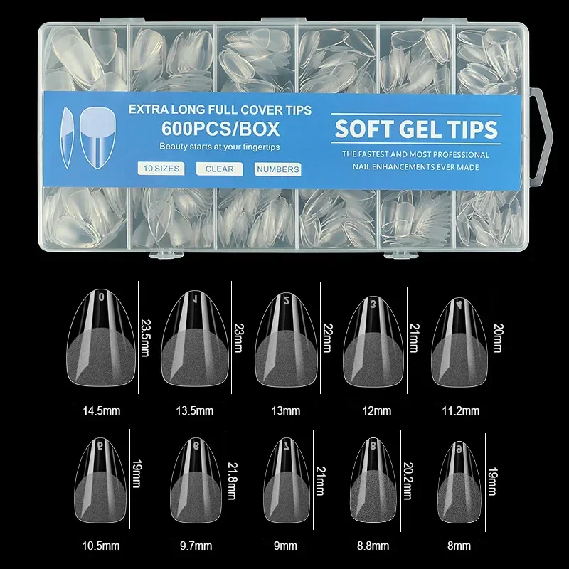 Soft Gel False Nail Tips For Manicure Coffin Almond Artificial Nails_voghion.com