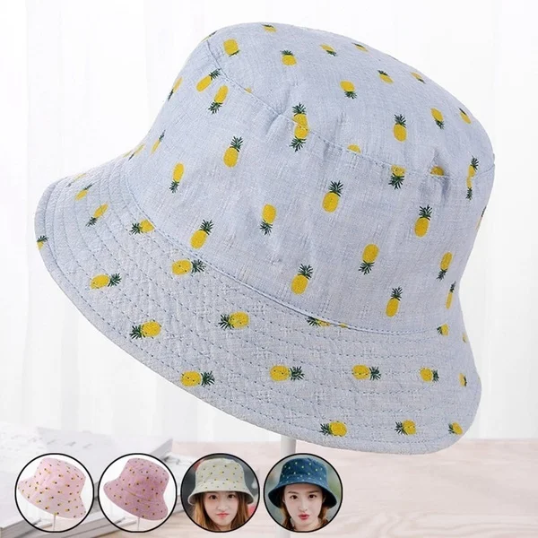 

Fashion Pineapple Printing Women's Sunbonnet Summer Bucket Hats Outdoor Girls Cute Sunhat Beach Cap Chapeu Gorras