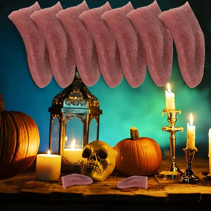 Halloween Fake Tongue Realistic False Toy Horrible Stretchable Tongue Prop Tricks Prank Prop for Magic Trick Accessories