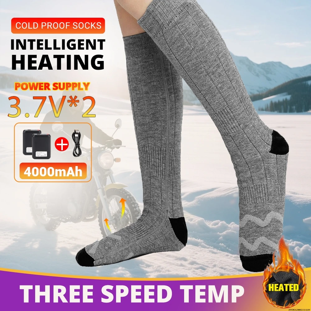 

﻿Winter Heating Socks USB Rechargeable Men's and Women's Thermal Socks Outdoor Hiking And Skiing Warm Hiking Thick Thermal Socks