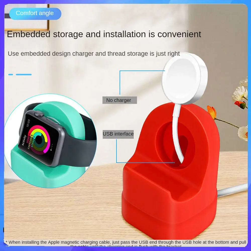 Base de carga de silicona fácil de usar para Apple Watch Series Ultra/8/SE2/7/6