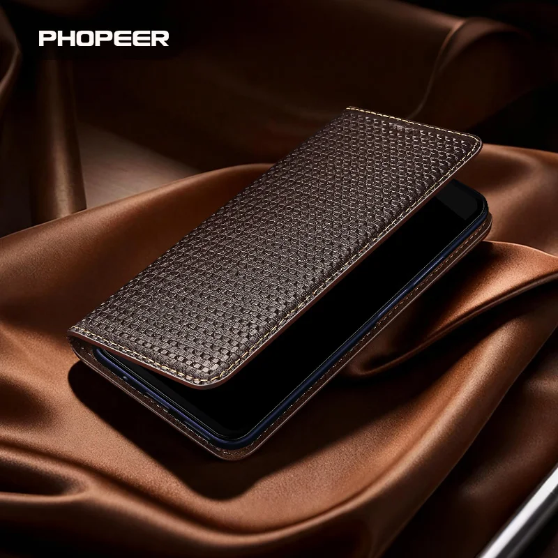 Luxury Genuine Leather Case for Ulefone Armor Mini 20 Pro Armor Mini 20T Pro phone case Straw Mat Pattern