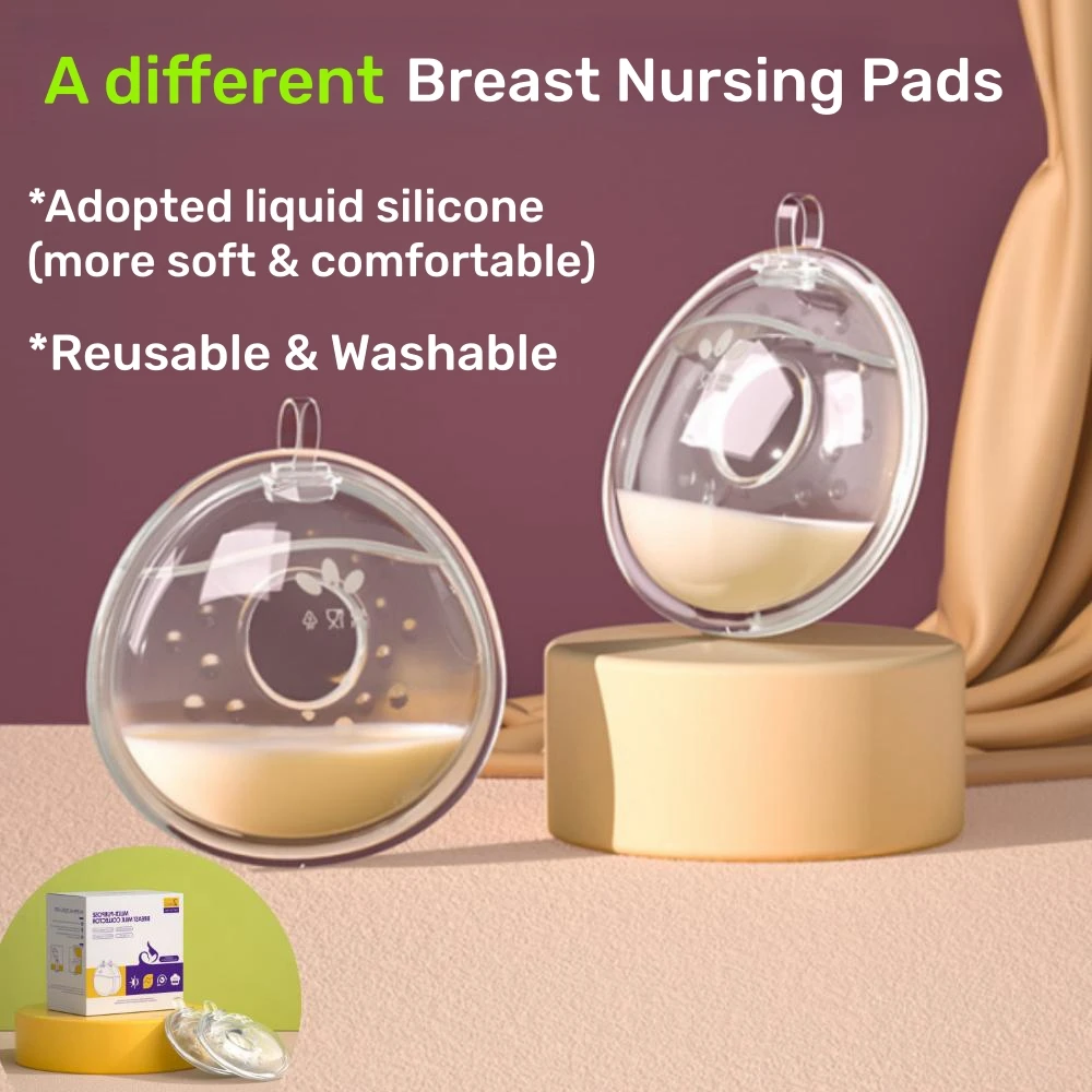 Wearable Breast Milk Collector Silicone Shell Breastfeeding Leakage Prevention Washable&Reusable New Upgrade Breast Nursing Pads