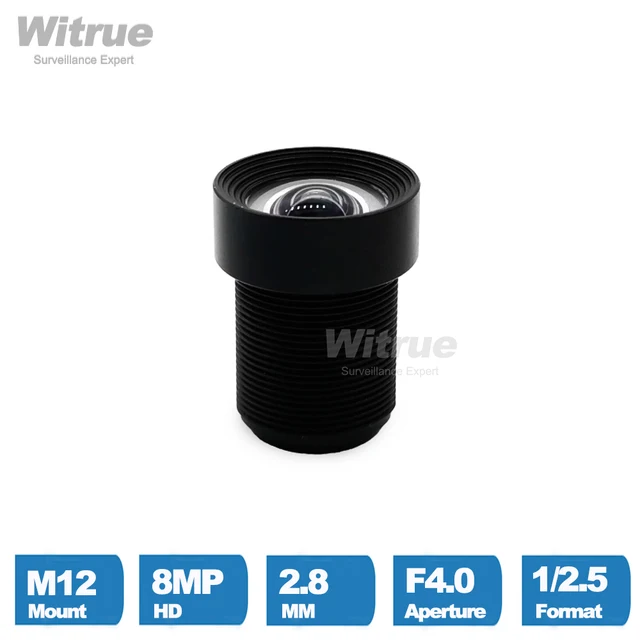 Obiektyw HD 4K 8MP 2.8MM M12 Mount 1/2.5 cala F4.0 bez zniekształceń z filtrem IR 650nm do kamer sportowych i CCTV
