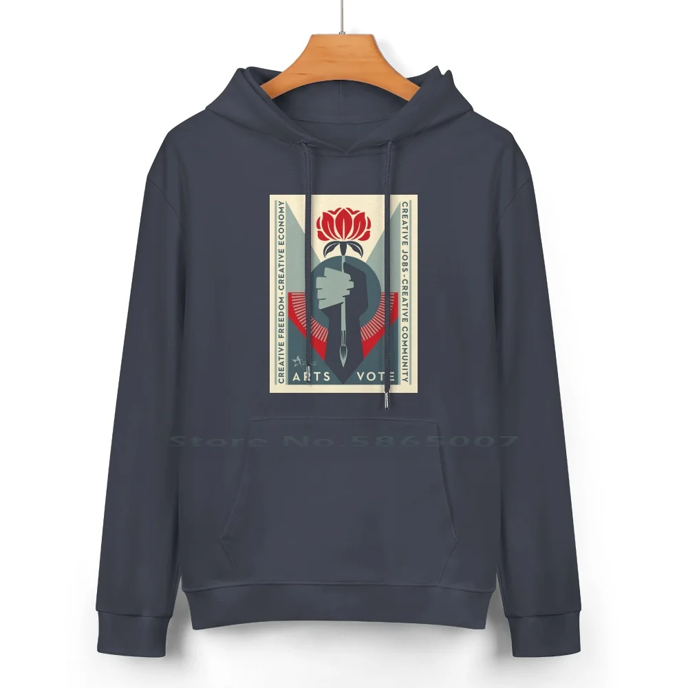 Artsvote 2020 Logo-Vertical Pure Cotton Hoodie Sweater 24 Colors Shepard Fairey Giant Artsvote 2020 100% Cotton Hooded