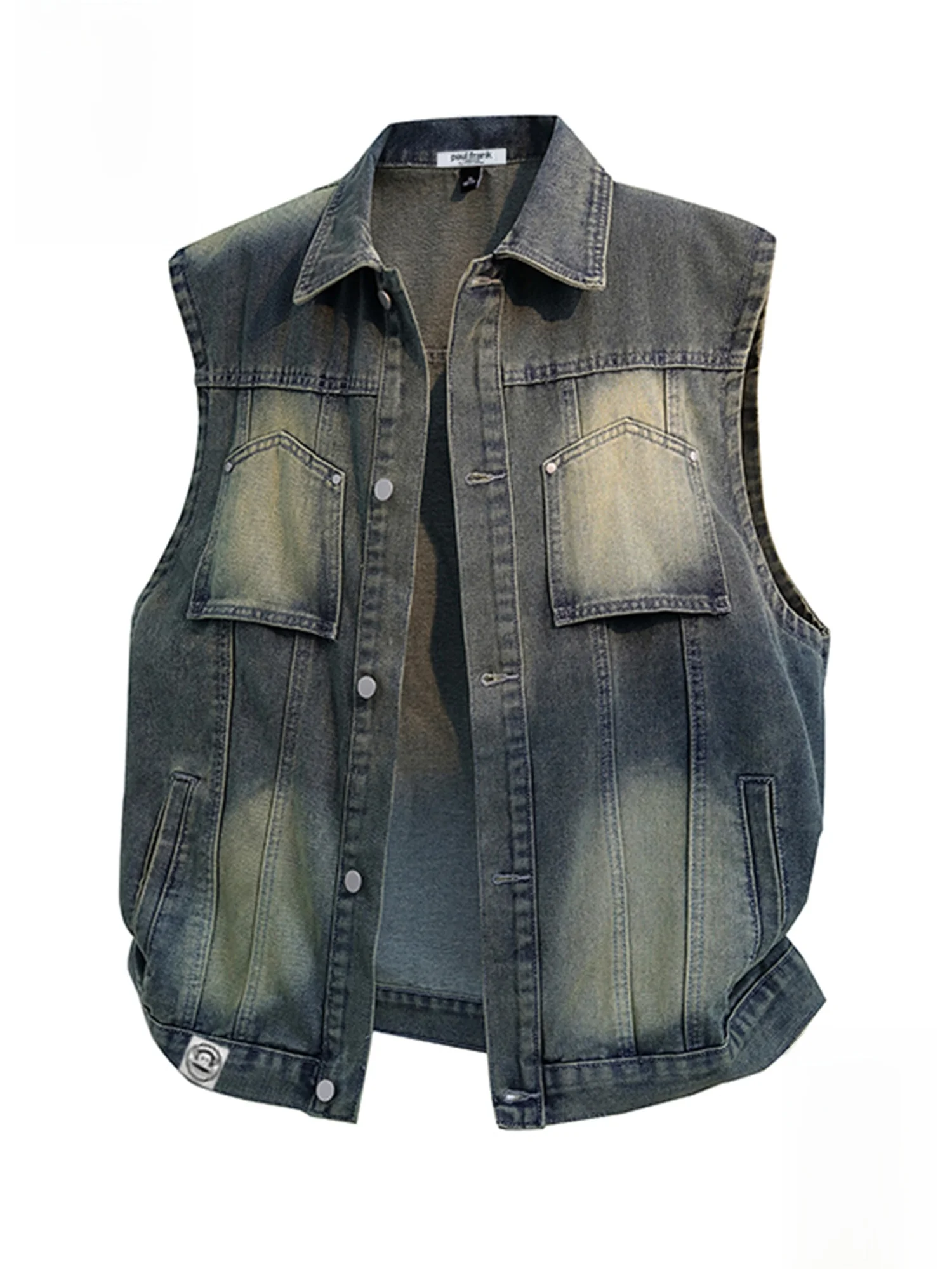 

Джинсовый жилет Paul Frank в стиле ретро, свободный крой, рабочая одежда, модный бренд, весенняя коллекция, дизайн «Обезьяньи губы», большой размер