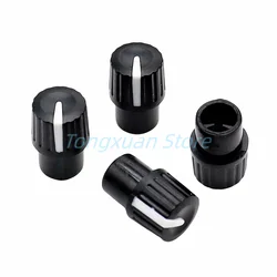 5pcs Plastic Convex Handle Knob Cap Half Shaft Diameter 10x15mm 180 Degree Indication D-Shaft Inner Hole 6mm