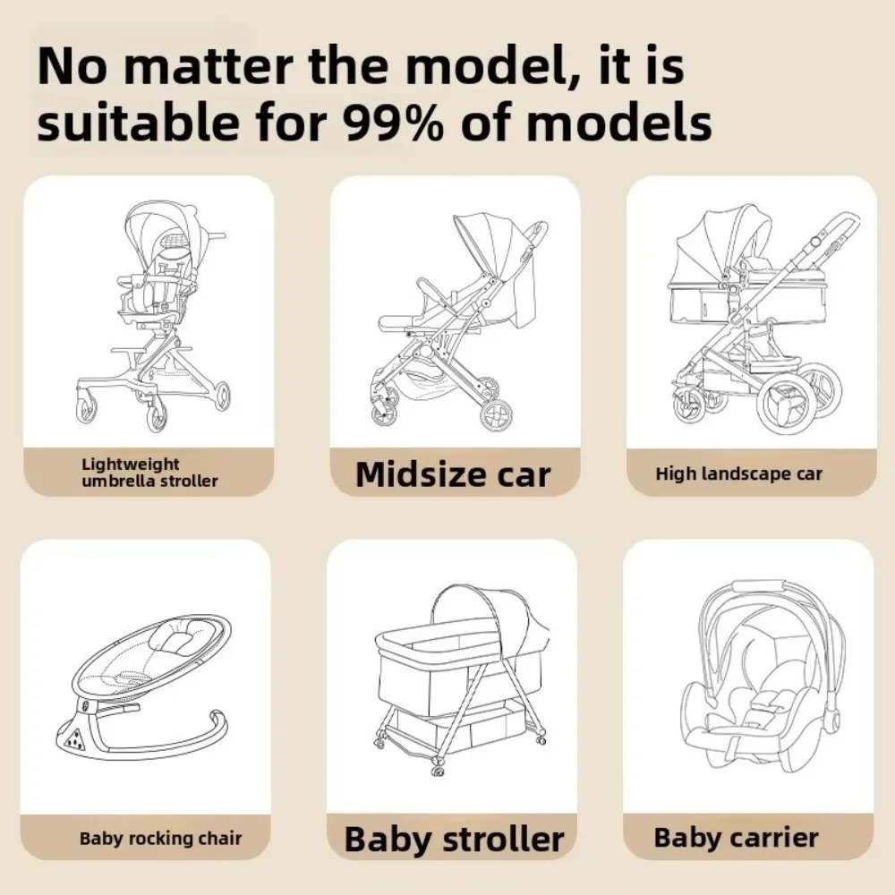Universal Ventilate Stroller Mosquito Net Zipper Mesh Pushchair Mosquito Net Folding Cartoon Embroidery Baby Mosquito Cover
