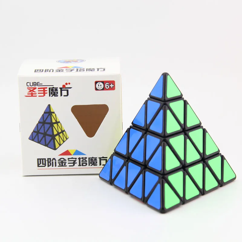 Sengso 4x4 pirâmide cubo mágico shengshou 4x4x4 pyraminxeds neo velocidade twisty quebra-cabeça cérebro teasers antiestresse brinquedos educativos