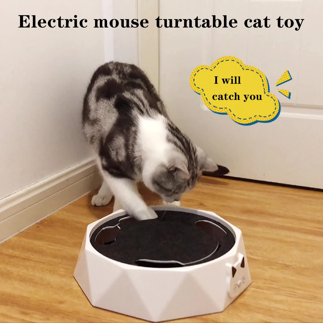 

Electric Mouse 2 Gear Adjustable Cat Turntable Toy Interactive Game Training Kitten For Cat Supplies playground gato