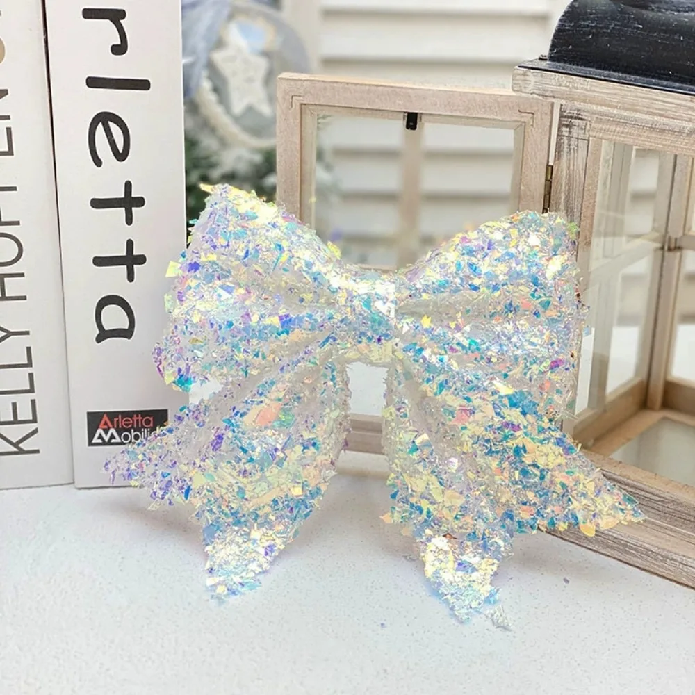 

Christmas Pearl Cotton Large Bow Decor Pendant Sparkling Shimmering PastelColorful Bow Christmas Tree Ornament Party