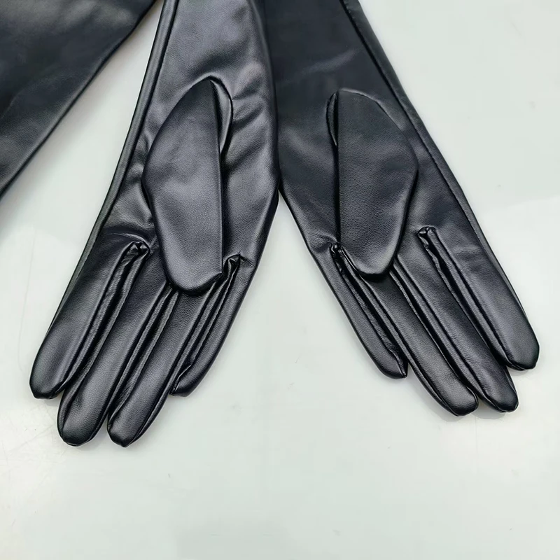 Fashion 90cm Extra Long Gloves Loose Big Sleeve Faux Leather PU Women Gloves Cosplay Party Performance Nightclub Sexy Mittens