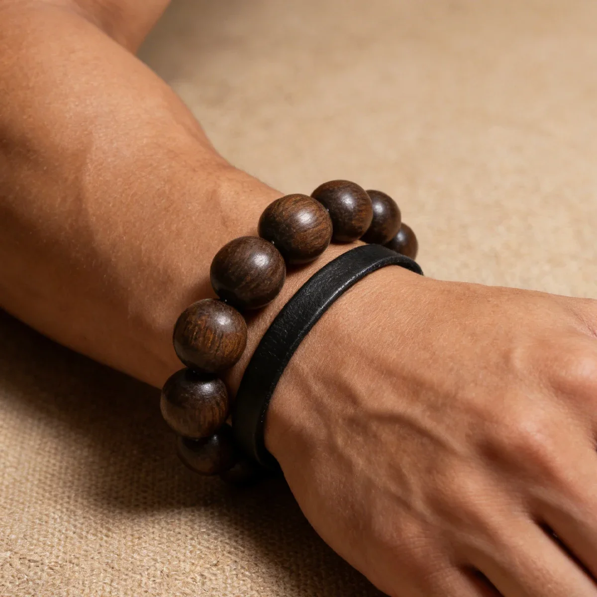 10/12/14/18/20mm Dark Brown Wooden Bead Bracelet Tibetan Buddhist Jewelry Meditation Health Blessing Bracelet for Men Women