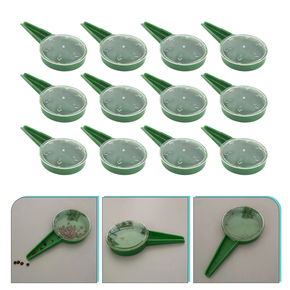 

12pcs Seeder Dispenser Plastic Planter Hydroponics Garden Dial Tool 5 Gear Adjustable Seed Planter Pot Gardening Tools