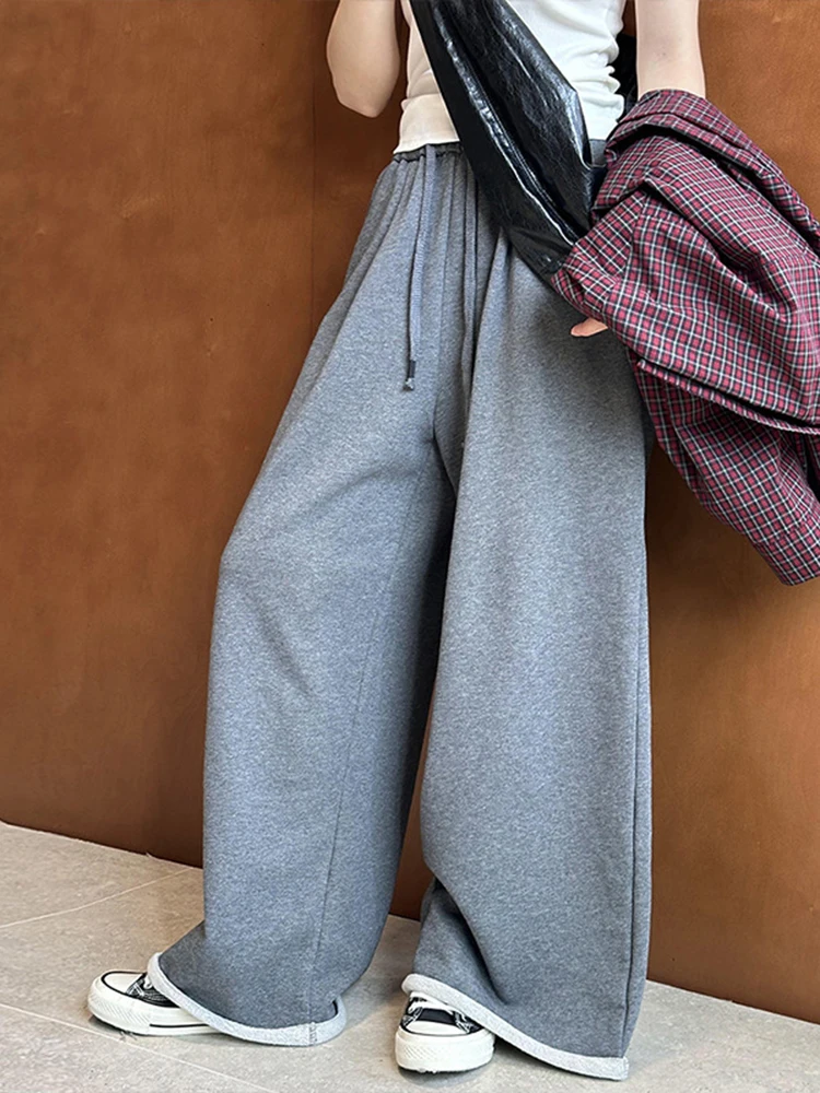 LANMREM Korean Version Casual Loose High Waisted Wide Leg Pants Drooping Office Lady Fashion Trousers 2025 Spring New 2DB1718