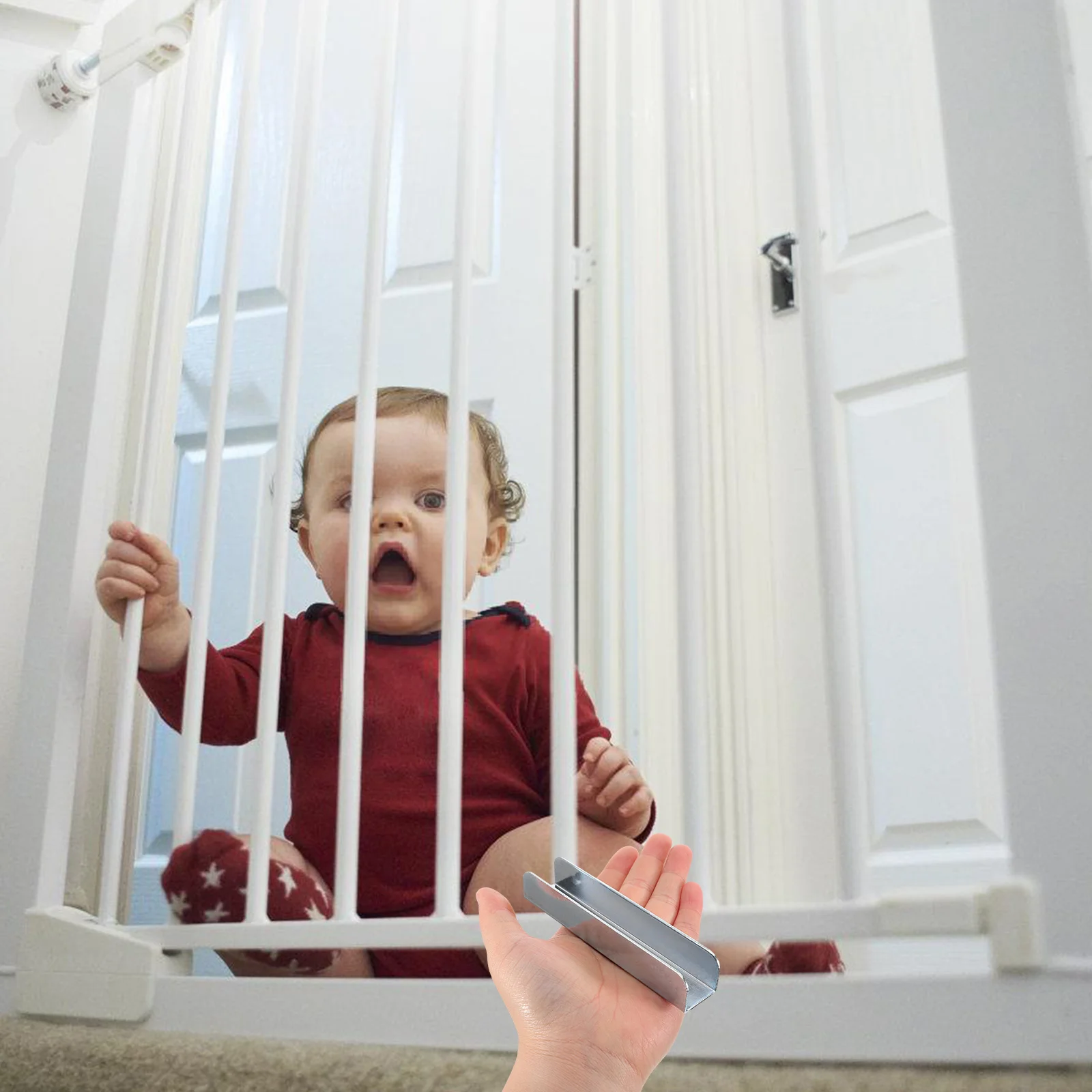 

Door Guardrail Fence Groove Reinforcement Tools Baby Gate Accessories Doorway Reinforcement Durable Steel Child Pet Safety