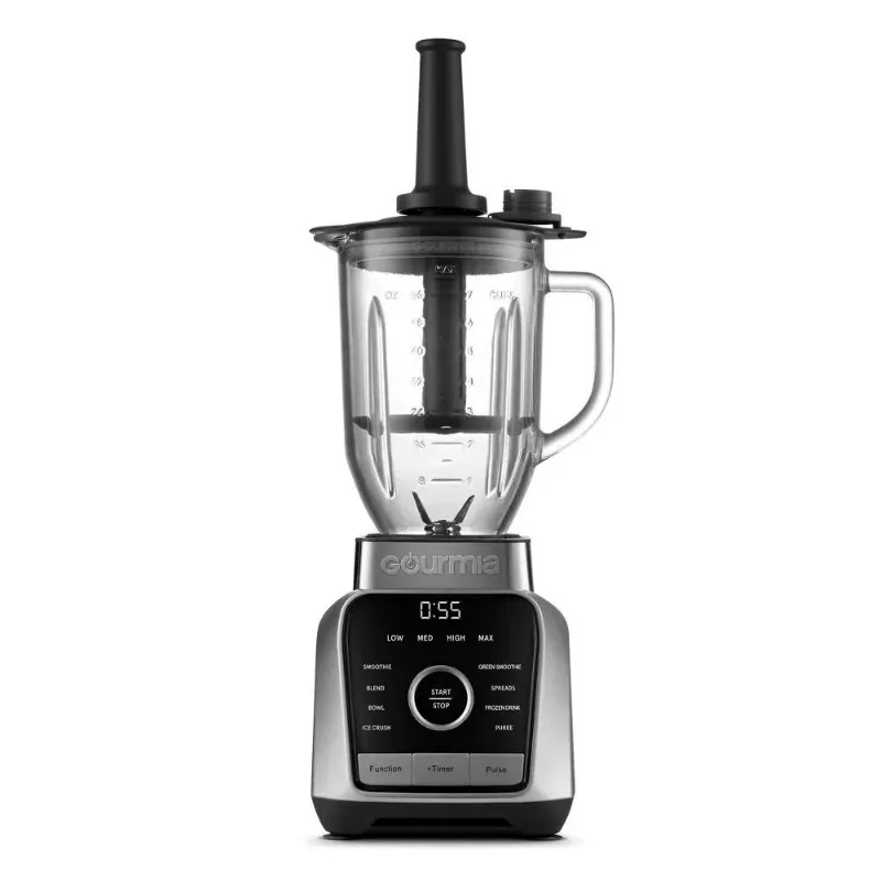 GourmiaDigital Blender with 8 Total Blend Programs, 4 Speeds & Round-Plated Tamper Gray