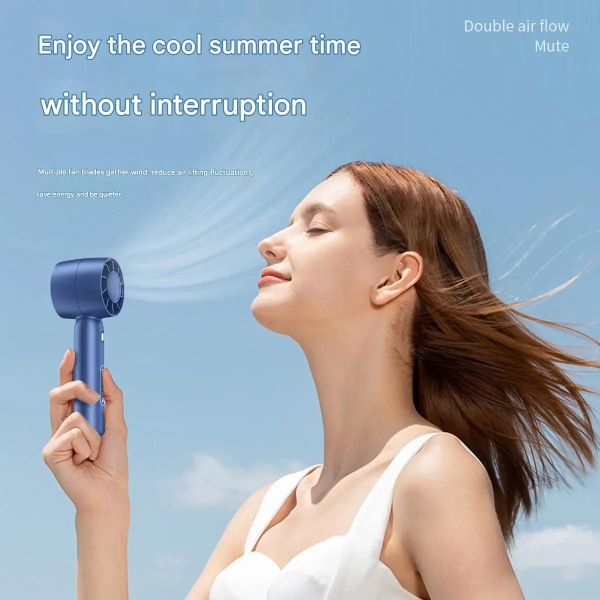 

Turbo handheld small fan USB charging mini outdoor portable lightweight desktop stand with long-lasting battery life