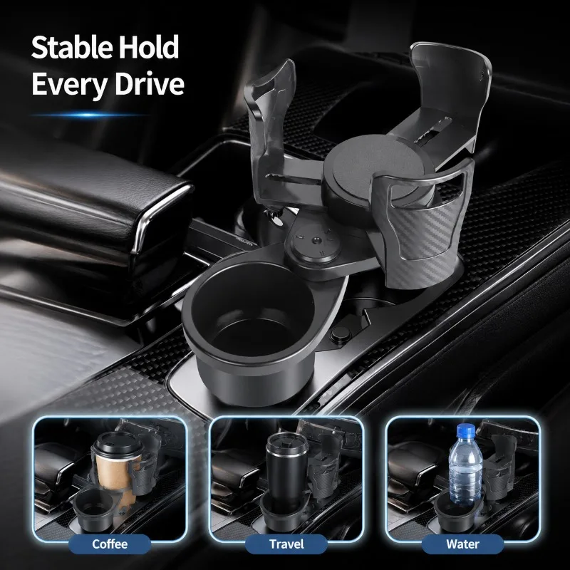 

New Multifunctional Car Cup Holder Carbon Fiber Texture Retractable Swivel Drink Rack Hot Auto Accessory Adjustable Stand