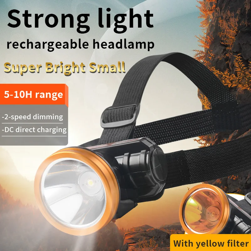 

Powerful rechargeable lithium headlight super bright led flashlight portable waterproof night fishing long shot super bright min