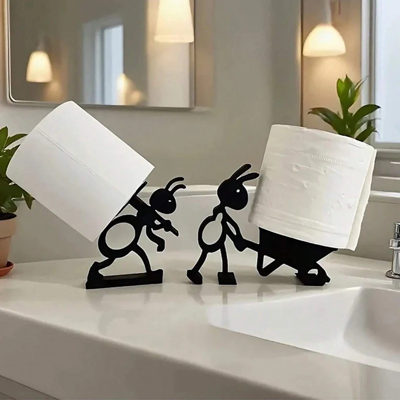 Niedlicher Ameisenförmiger Taschentuchhalter Kreativer Metall-Toilettenpapierrollenhalter Badezimmer Küchen-Arbeitsplatten-Deko Papieraufbewahrungsregal