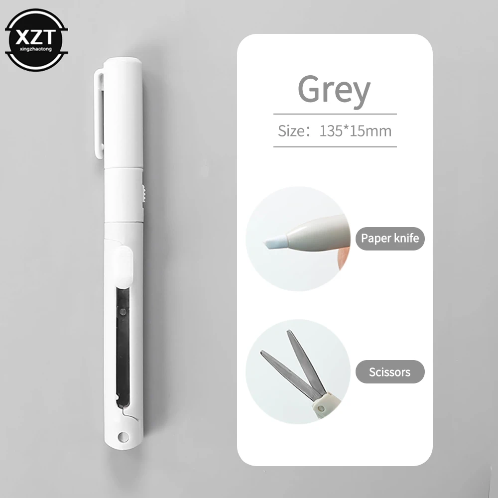 Creative Pen Shape Scissors Multifunction Folding Mini Scissors  DIY Portable Paper-Cutting Tool School Office Supplies