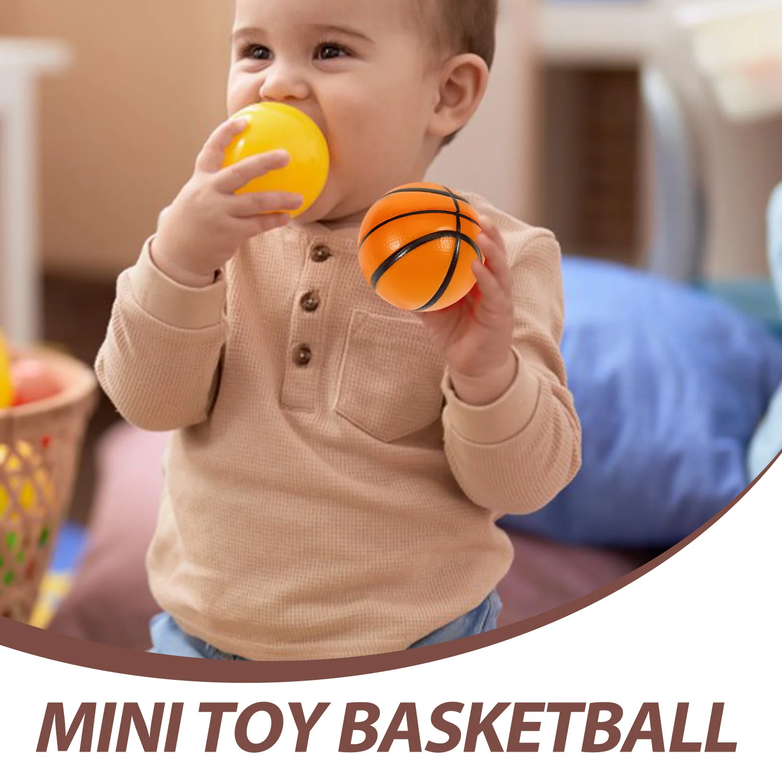 

12pcs Mini Basketball Squeeze Stress Relief Fidget Ball Stretchy Fun Kids Adults Relaxation Gift Creative Home Use Outdoor Play