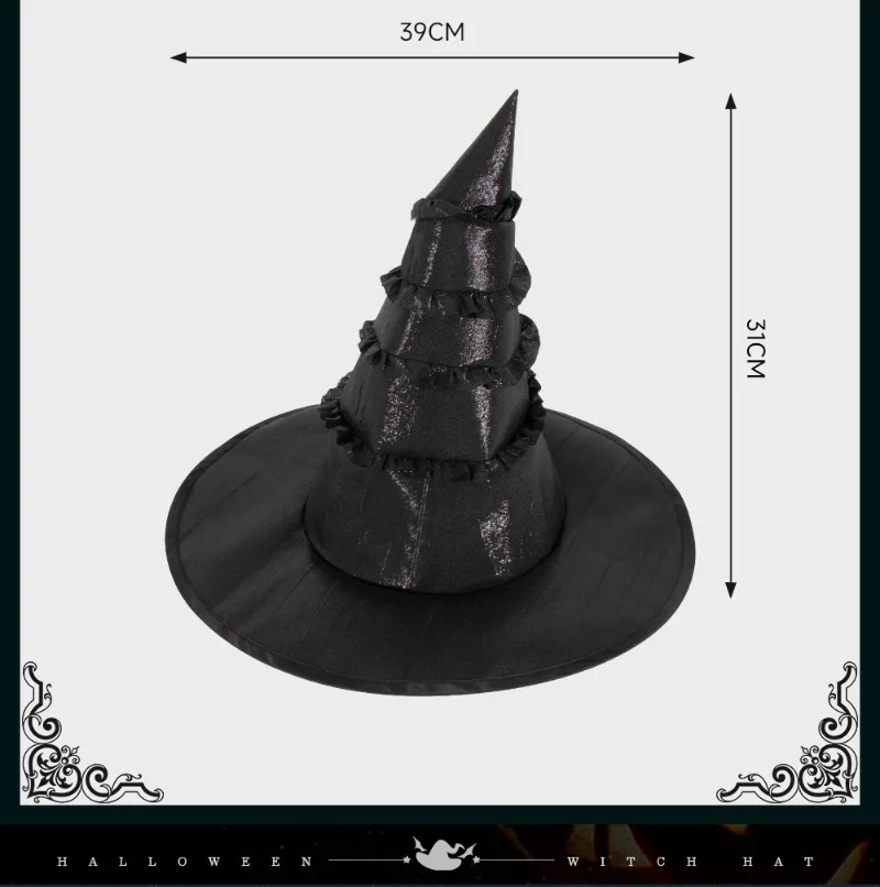 Halloween Personalized Witch Hat Festival Party Witch and Wizard Hat Dance Performance Cosplay Props Costume