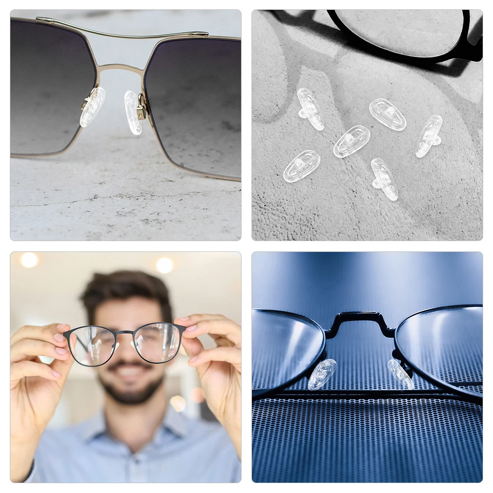 

20 Pairs Non Slip Silicone Pads Screw Type Glasses Grips Nose Cushions Silica Gel Guards Comfortable Durable Fits Nose Bridge