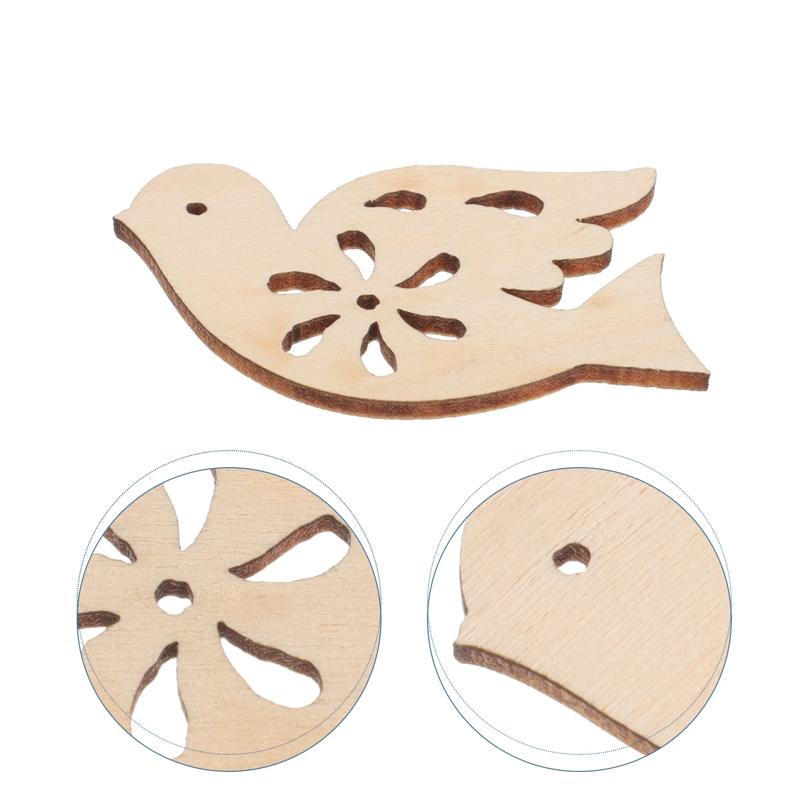 

20pcs Wooden Peace Dove Pendant Unfinished Wood Slices Diy Craft Blank For Christmas Decor Hanging Ornament Wedding Scrapbooking