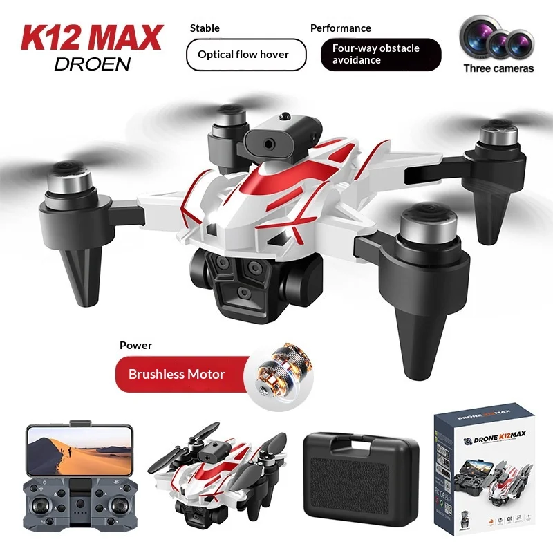 

Дрон K12 Max с бесщеточным двигателем, обходом препятствий, оптическим позиционированием, дистанционным управлением, электрической камерой, для использования в помещении и на улице