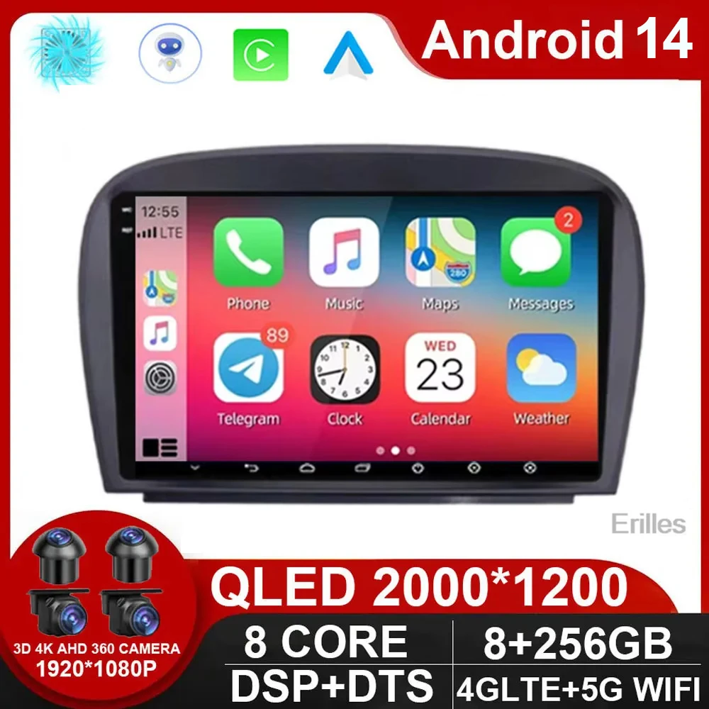 

Android 14 For Mercedes Benz SL R230 SL350 SL500 SL55 SL600 SL65 2001-2007 Carplay Car Radio Multimedia Stereo GPS Video Player