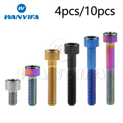 Wanyifa M6x10/15/18/20/25/30/35/40/45/50/55/60/65mm Titanium Allen Hex Socket Head Bolts Bike Stigma Screws 4pcs/10PCS