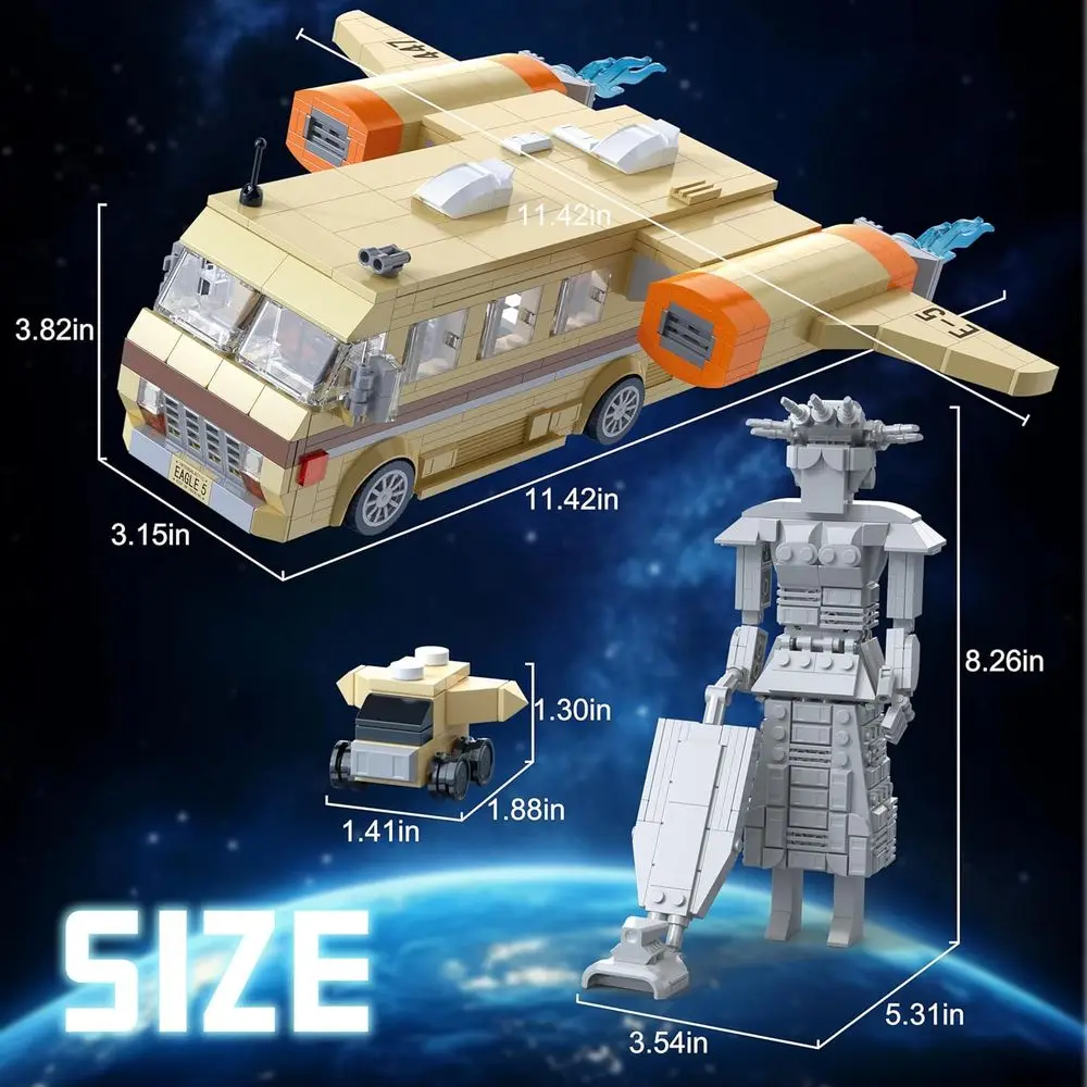 Spaceballs Eagle 5 Mega Maid Juego de construcción para todas las edades, compatible con LEGO, ideal regalo festivo (1068 piezas)