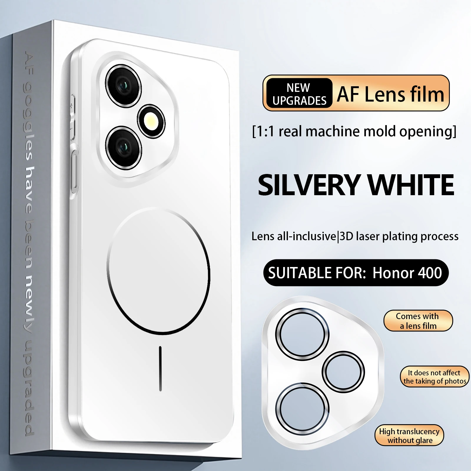 Casing Magnetik Pengisian Daya Nirkabel Matte Untuk Honor 400 Pro Global Honor400  Tipis dengan Pelindung Kamera Kaca Terintegrasi Penutup Ponsel Funda