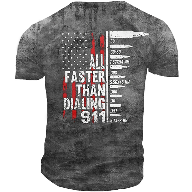 Fashion Alphabets Bullet Pattern T-shirt Simple Trend Short Sleeve Mens 3D Printed Summer T Shirt Loose Streetwear Oversize Tees