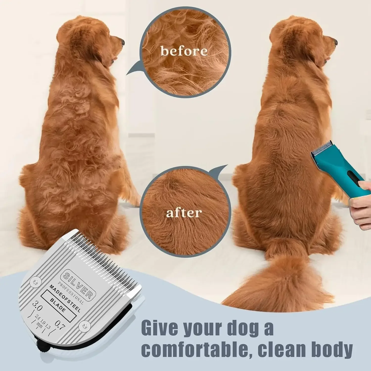 5-in-1 abnehmbare Ersatzklingen, professionell, für Wahl Animal Bravura, Chromado, Creativa, Figura Hundeschermaschinen zur Fellpflege – Detail 4