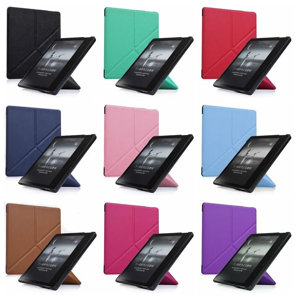 

9/10th Generation Smart Cover PU Leather Funda Folio Stand Case Folding Colorful 7 inch eReader Shell for Kindle Oasis 2/3