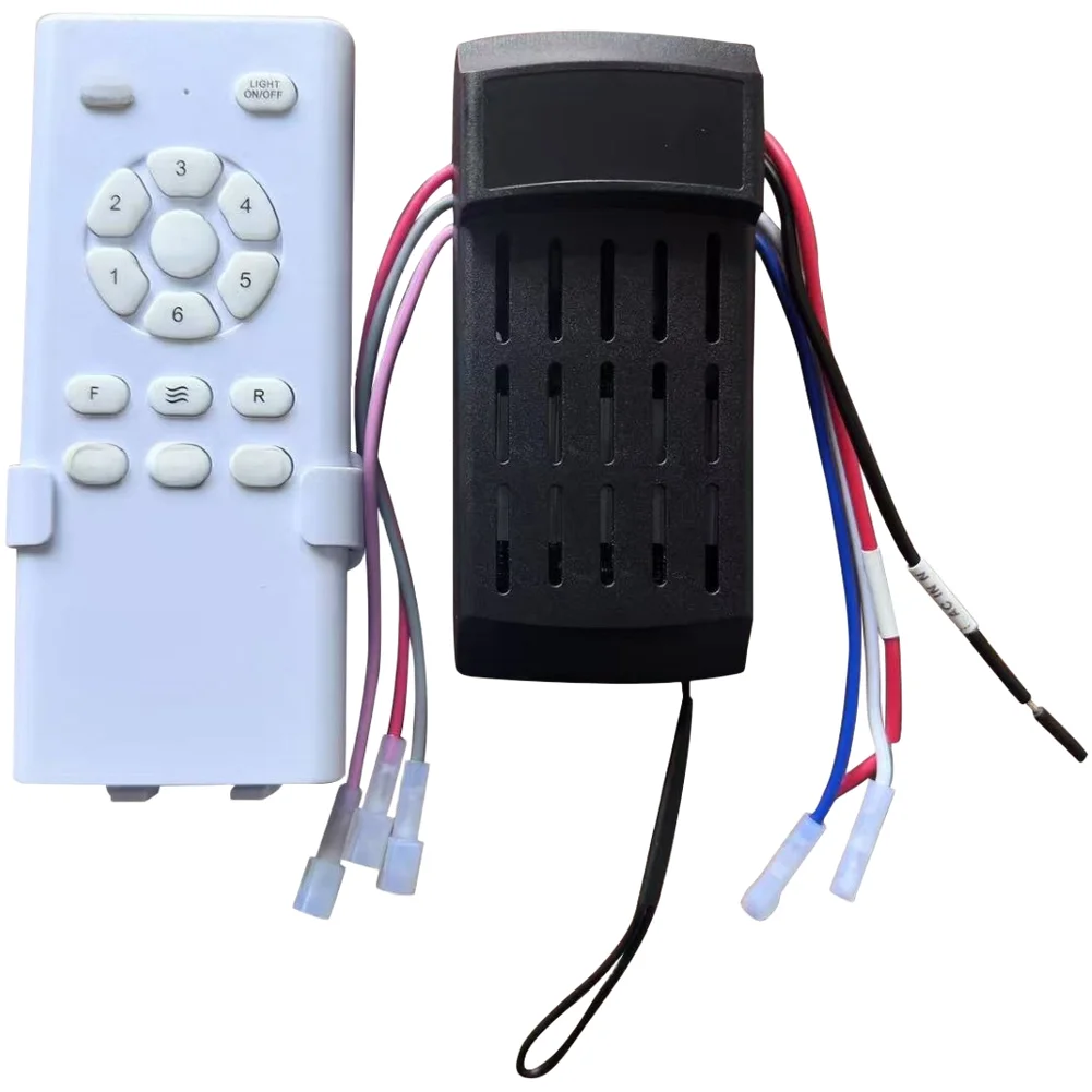 40W 60W Ceiling Fan Light Remote Control Kit With 6 Speeds Timer Function For Brushless Motor AC 100-240V White Receiver