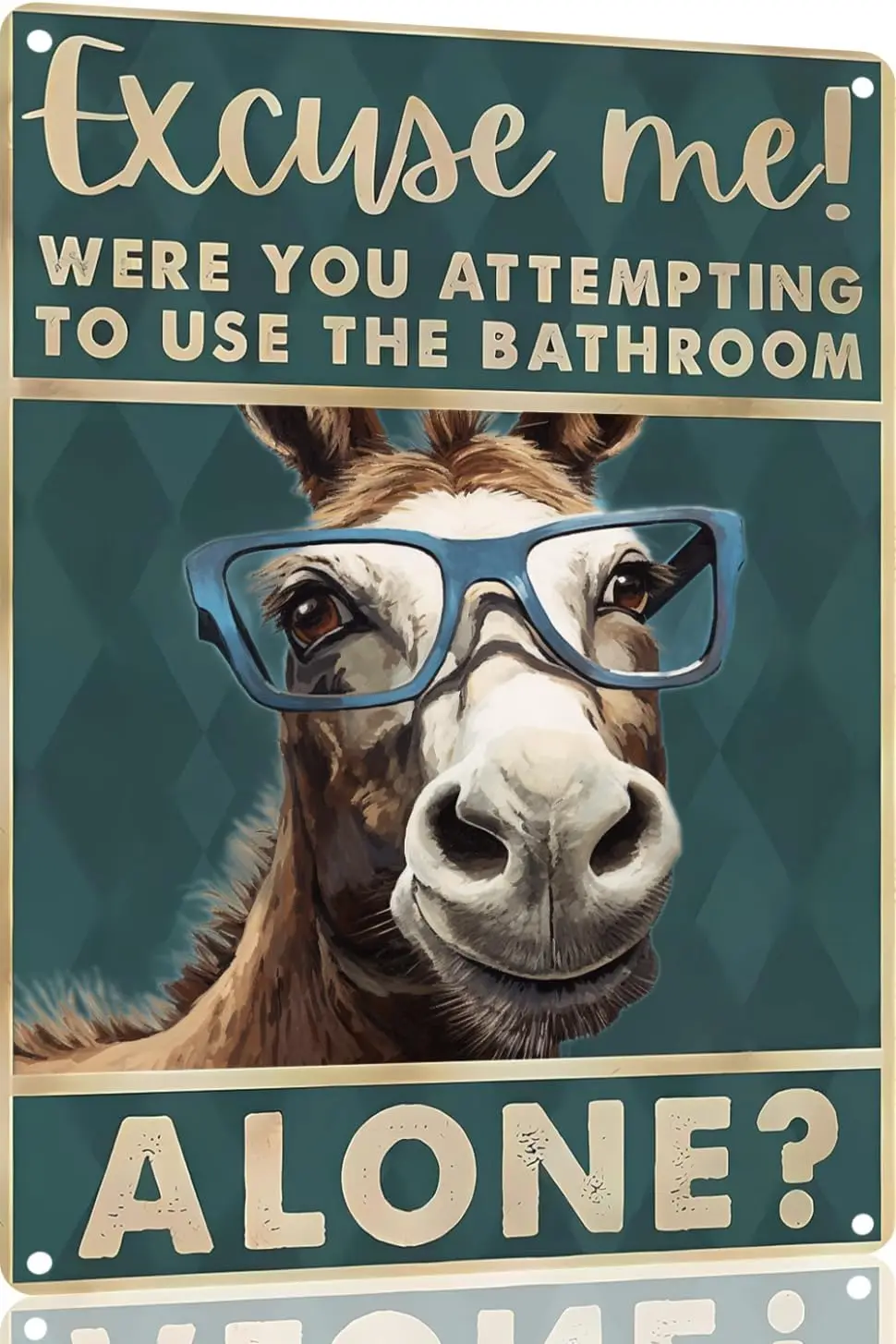 tuya Donkey 12x8 inch excuse me were you attempting to use the bathroom alone - Donkey Metal Poster Donkey Lover Gift Art Funny