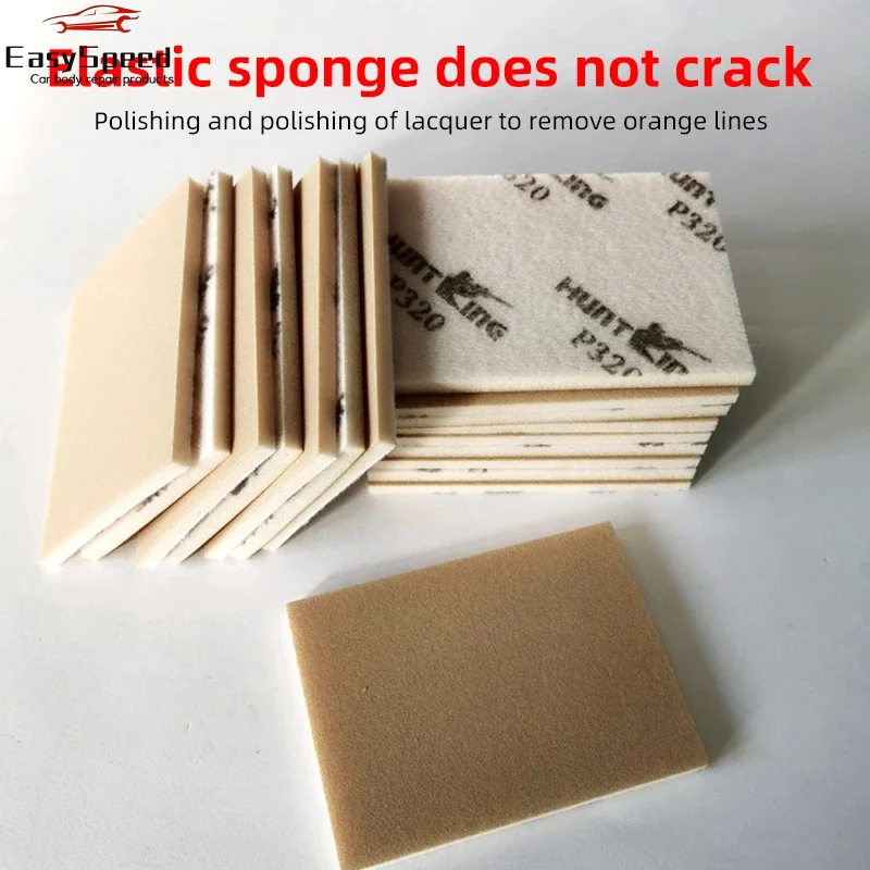 Car Beauty Dry Polishing Sandpaper 75/100mm Square Sander Sponge Sandpaper Polishing Putty Self-adhesive Flocking