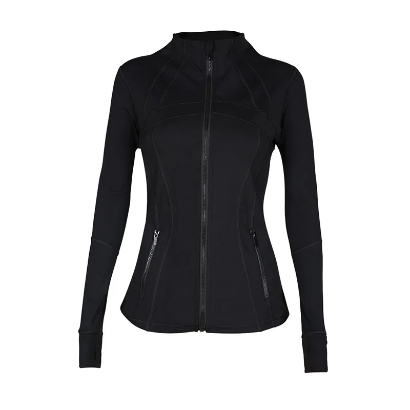 Veste de sport à manches longues pour femme, cardigan à fermeture éclair, coupe couvertes, haut de course et de fitness, yoga, nouveau