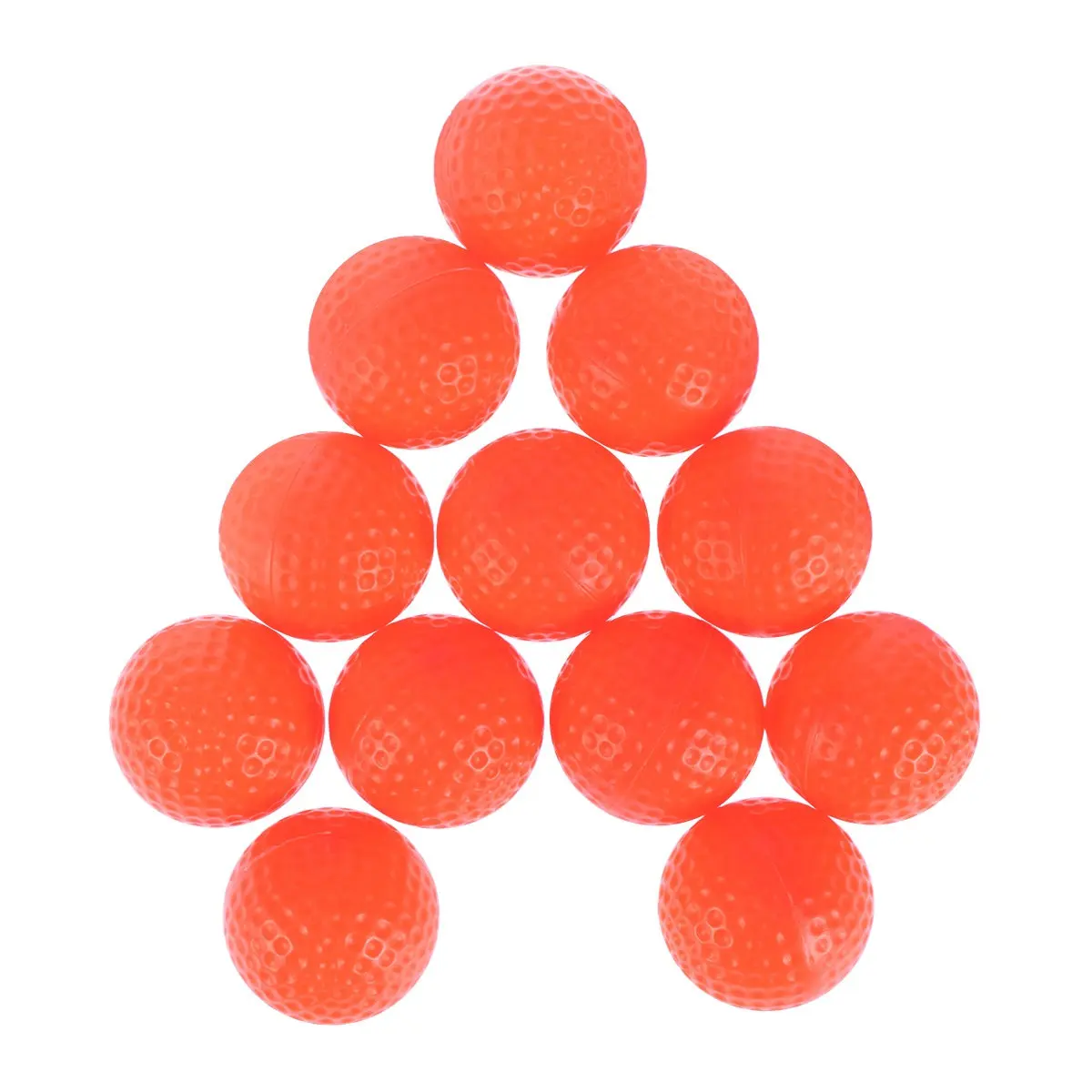 

12Pcs Indoor Golf Practice Balls Premium PP Material Lightweight Low Impact Bright Orange for Home Training Approach