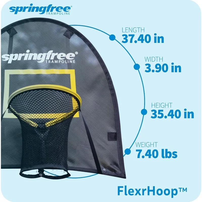 مرفق حلقة ترامبولين ناعمة من سبرينجفري للأطفال/الكبار مع كرة السلة والمضخة، FlexrHoop