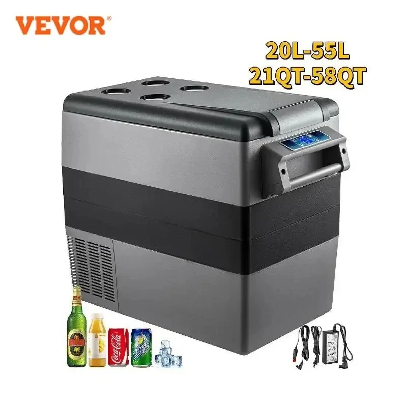 VEVOR Mini Fridge Car Mini Refrigerator 22-45L Freezer Portable Compressor Cooler 12/24V DC 110-240V Ice Box for Camping