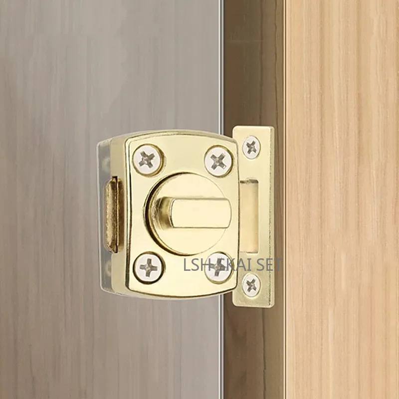 1Pc Frameless Glass Door Locks Zinc Alloy Floor Latch No Drilling Required Bathroom Glass Lock for Balcony Sliding Door Locks